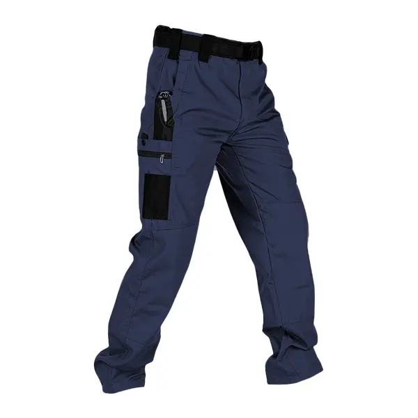 Men's Solid Color Tactical Work Pants,230g/m² new fabric，with Multiple Pockets and Zipper Closures