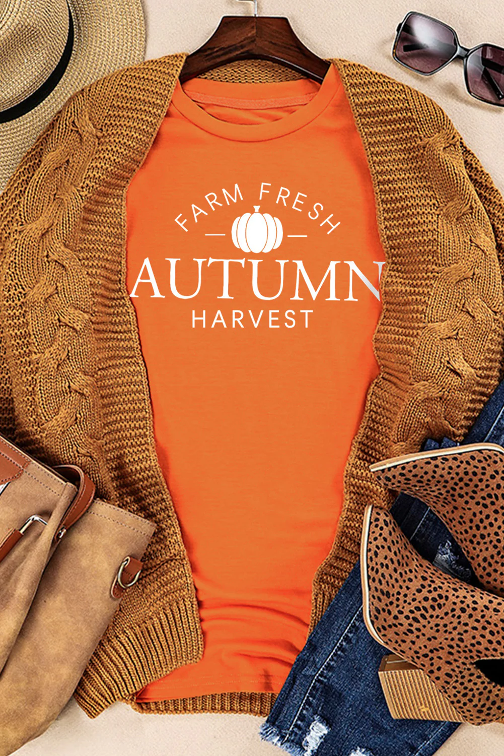FARM FRESH AUTUMN Harvest Crew Neck T Shirt