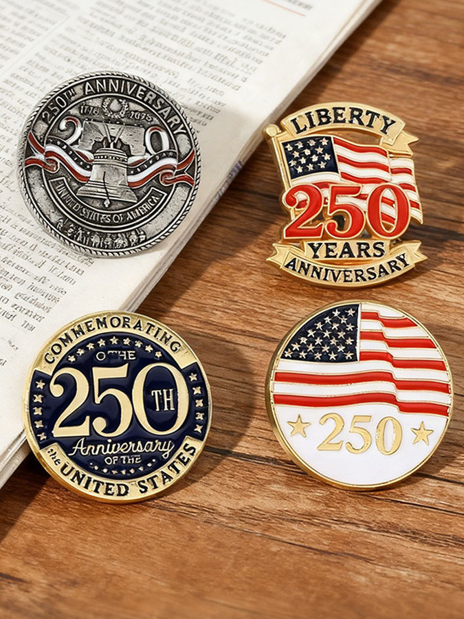 Unisex 2026 Independence Day Environmental Alloy Drop Honor Badge