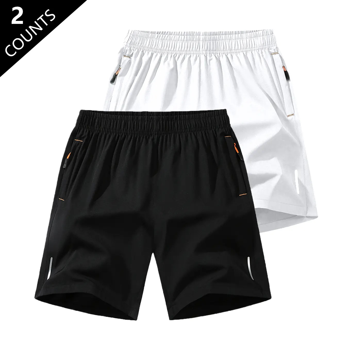 Men's Breathable 3/4-Length Cargo Shorts with Zipper Pockets