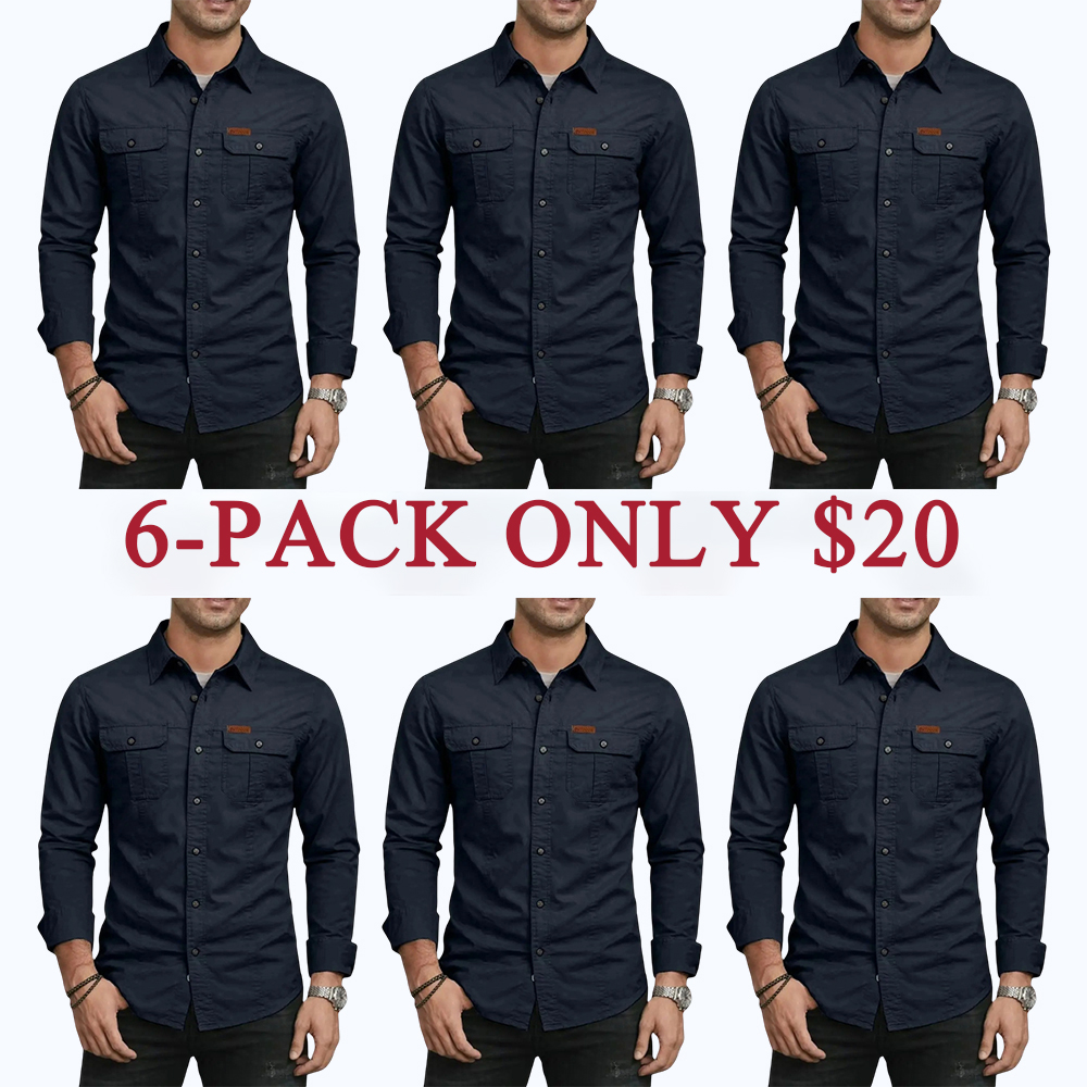 Men's Long Sleeve Workwear Shirt Outdoor Casual Versatile Top