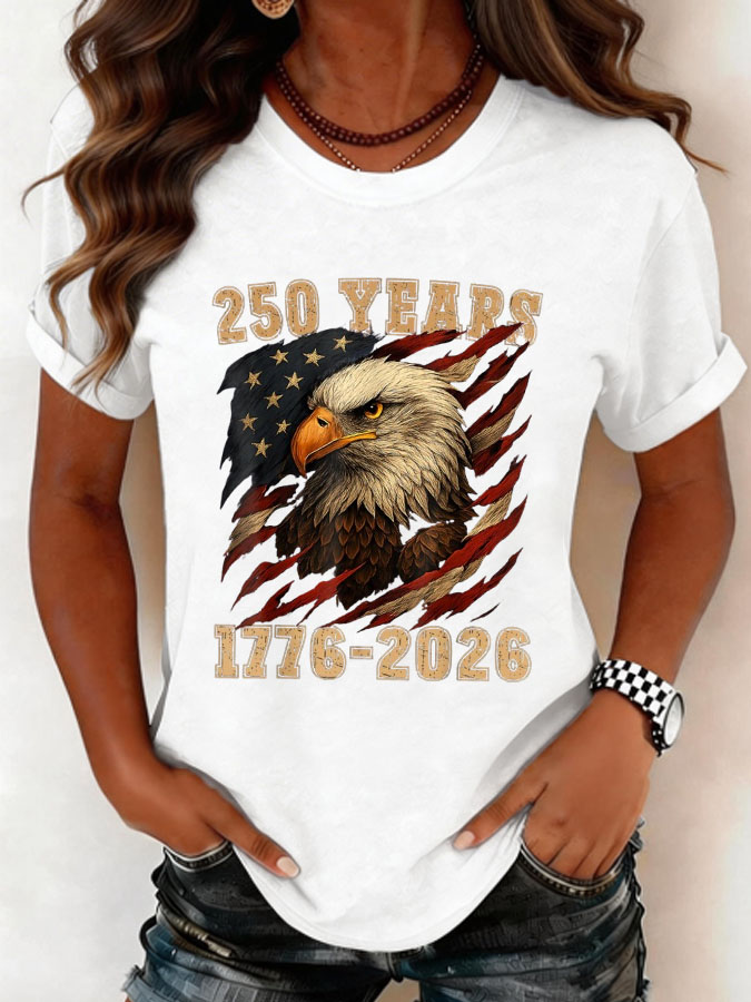Women'S 250 Years Of Freedom Round Neck T-Shirt