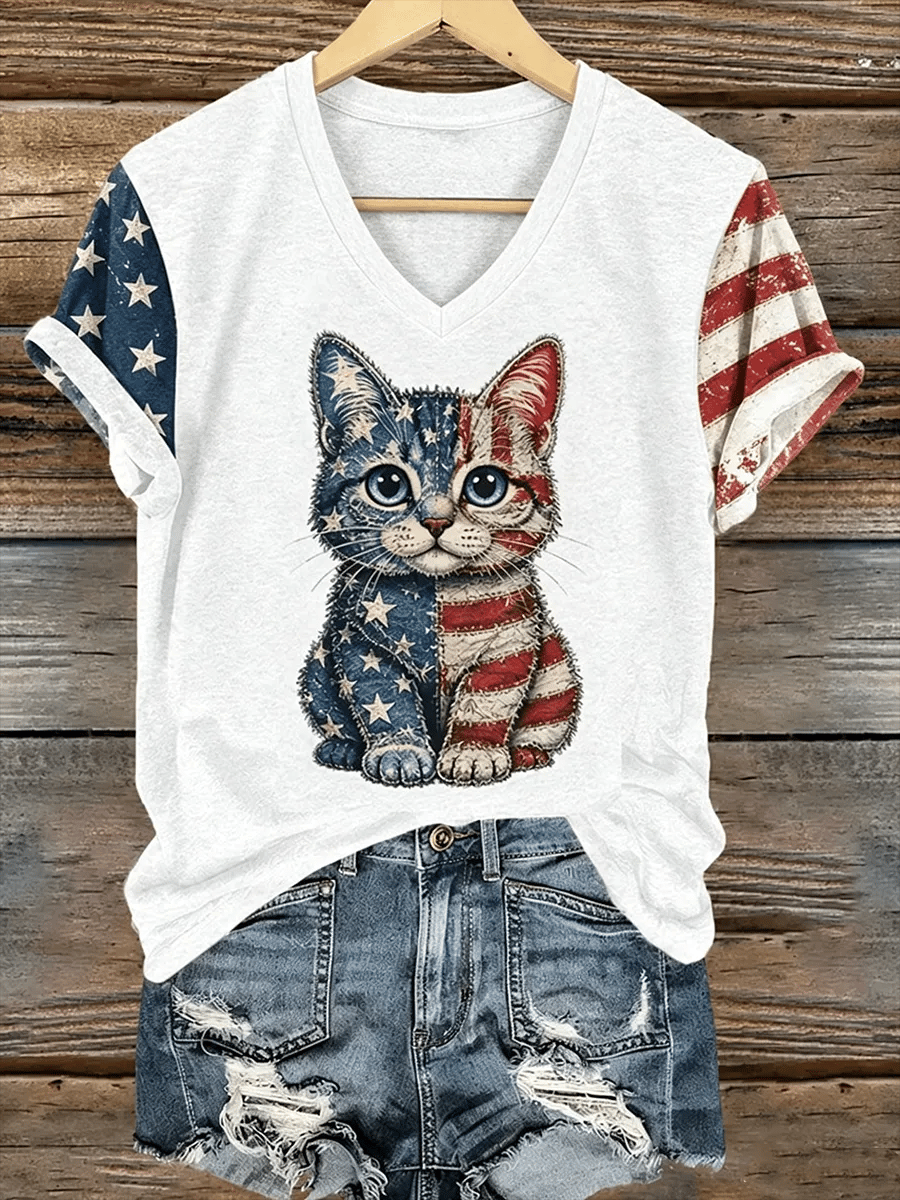 Women'S Casual U.S. 250th Anniversary Commemorative Printed T-Shirt