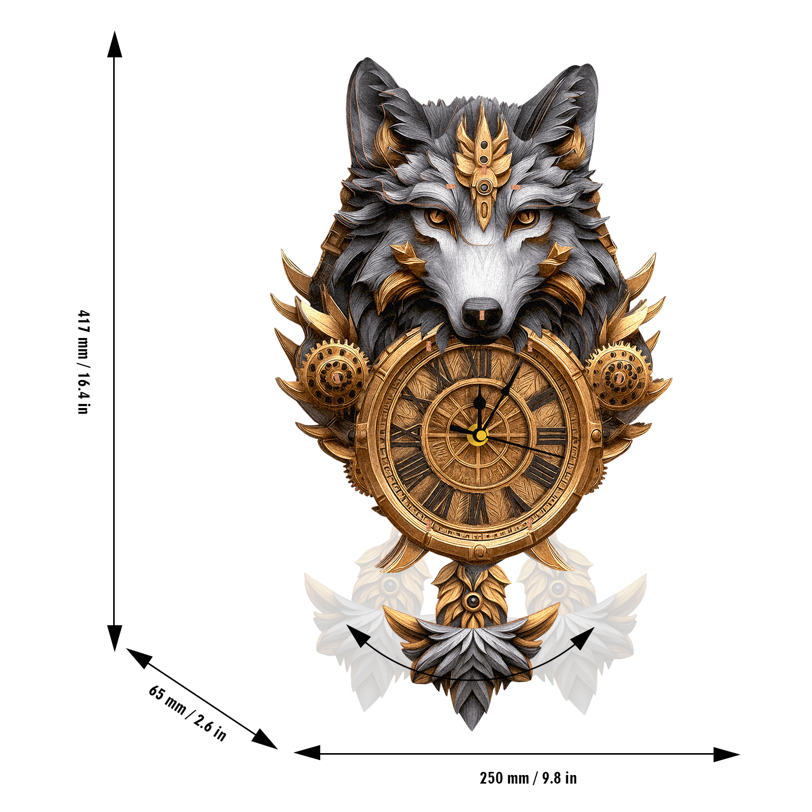Gray WolfDIY Wooden Clock, 3D Puzzle Craft Kit