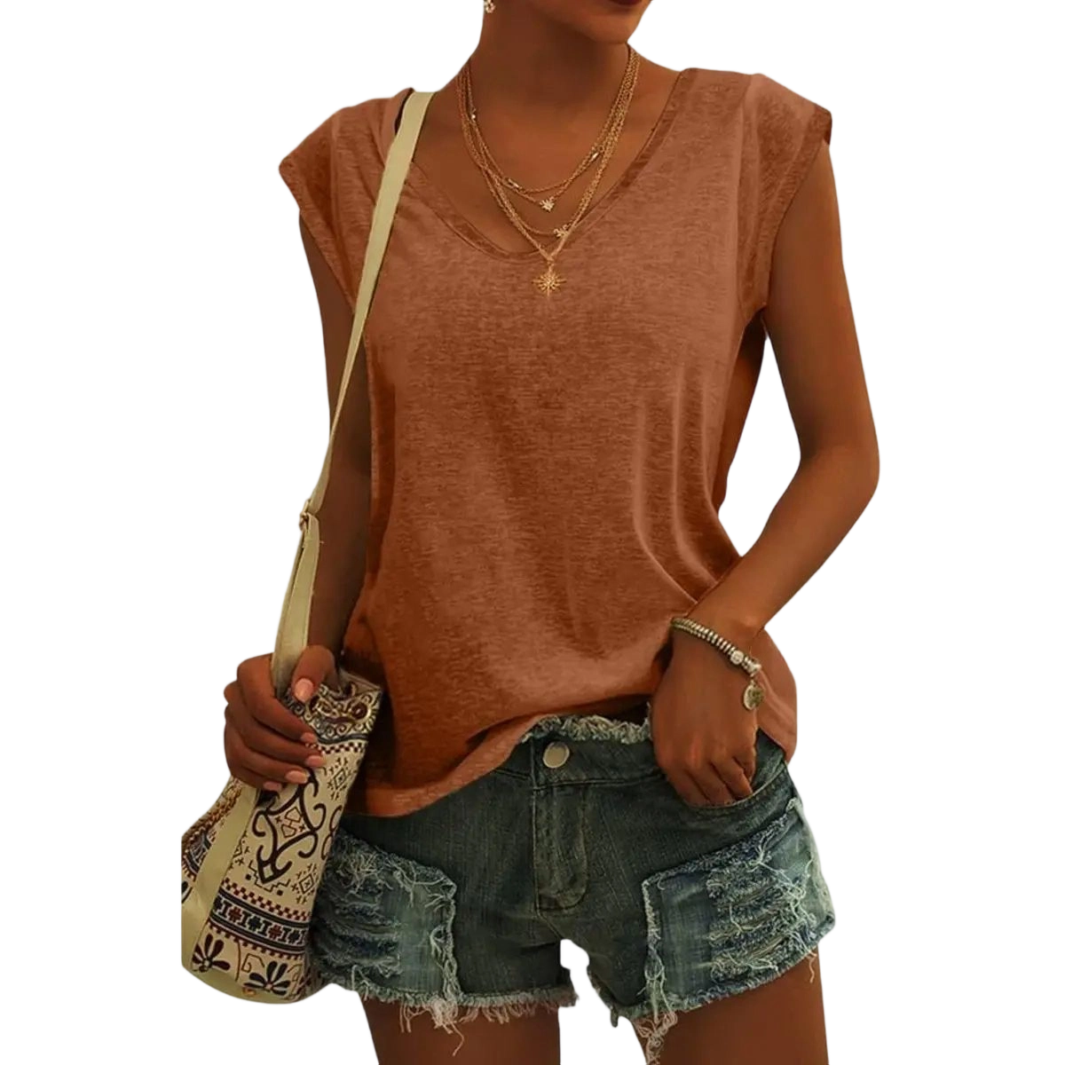 Womens Cap Sleeve Tops V Neck Loose Fit Tshirts Spring Summer Casual Basic Tees