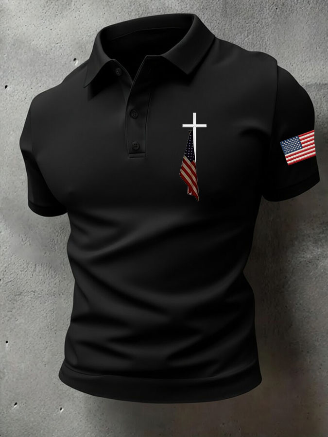 Men's Cross Flag Polo Shirt