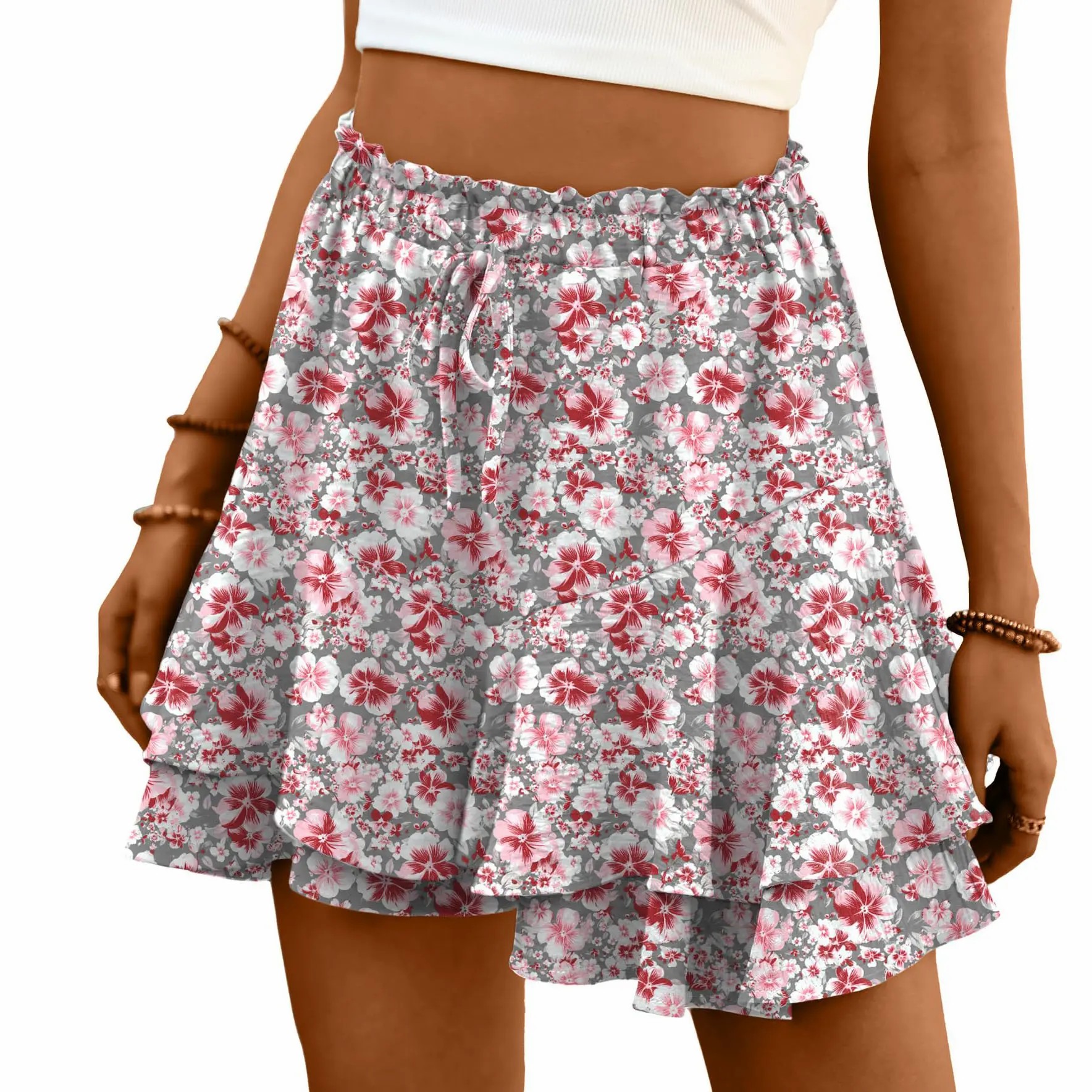 Women's High Waist Butterfly Flowy Skort