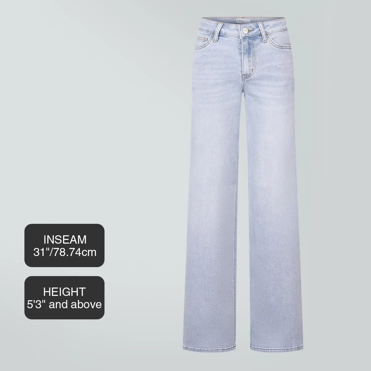 🔥🔥Women’s Mid-Low Rise Baggy Distressed Jeans – Stretchy Wide Leg Denim Pants