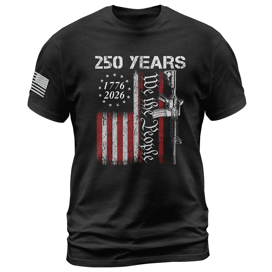 250 Years We The People T-Shirt – Vintage USA Flag 1776–2026 Independe
