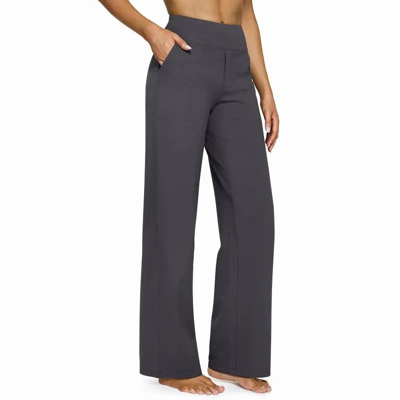 Women's High Waist Wide Leg Pants – Business Casual Yoga Sweatpants with Pockets