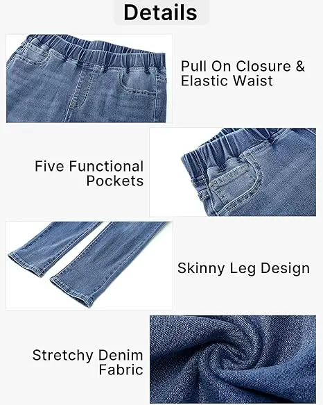 Women's Pull-On Jeans — High-Waisted, Skinny Cropped Pants