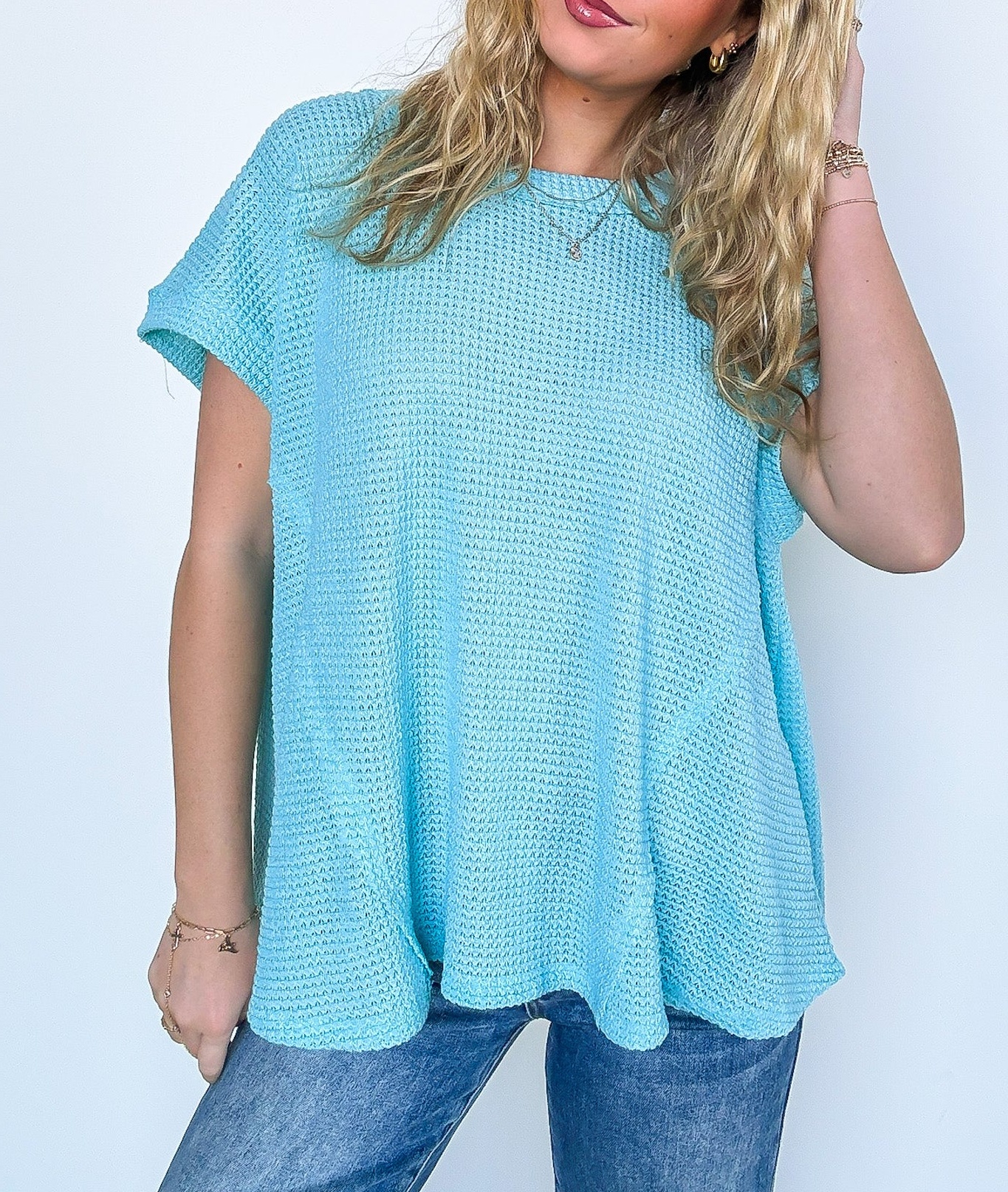 Free Flow Raw Edge Knit Top
