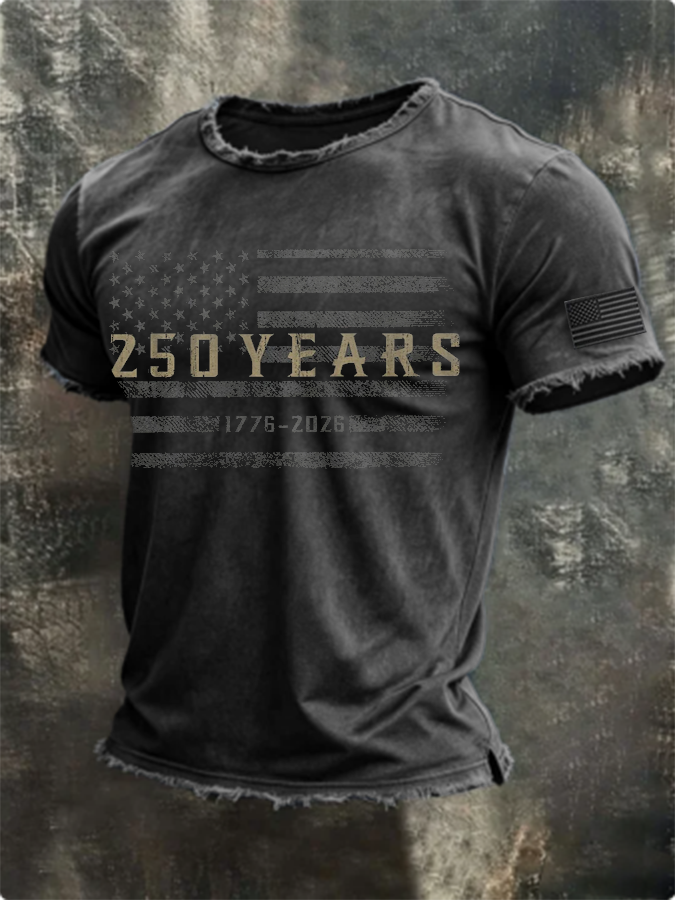 Men's American Flag Printed Casual T-shirt