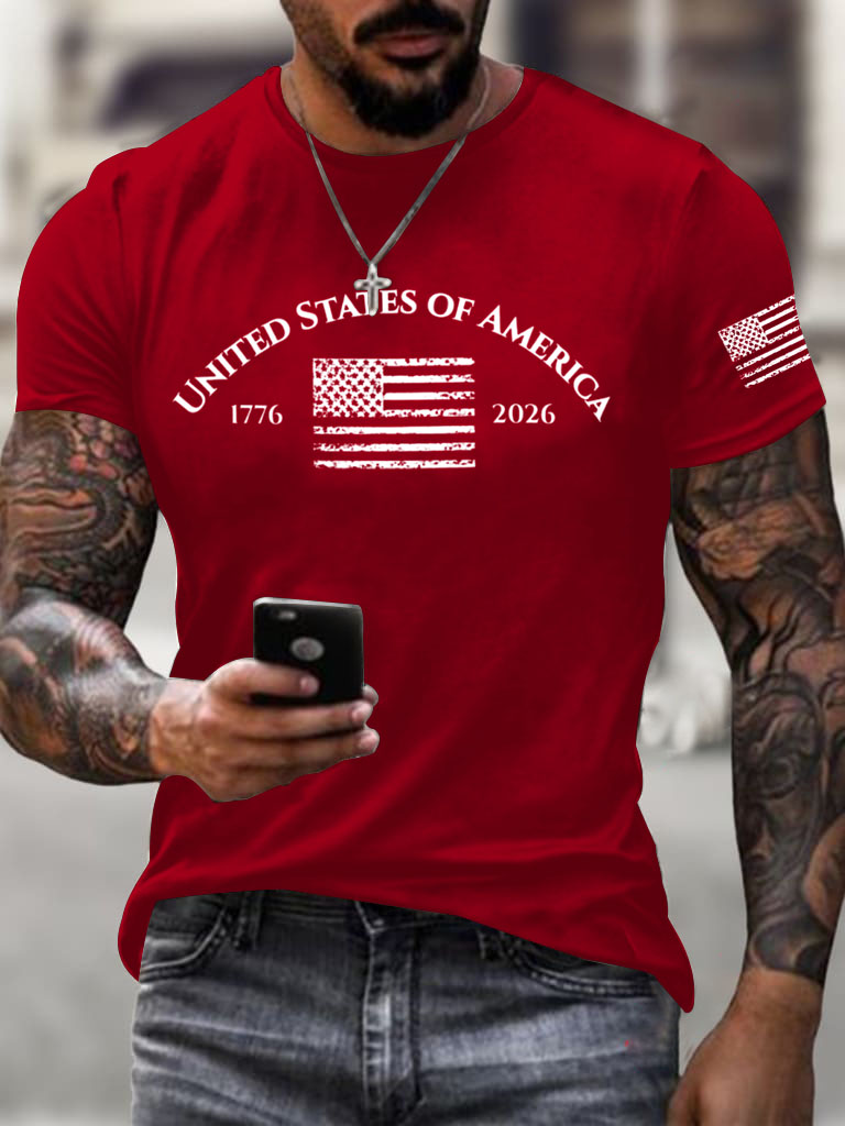 Men'S United States of America 1776-2026 American Flag T-Shirt