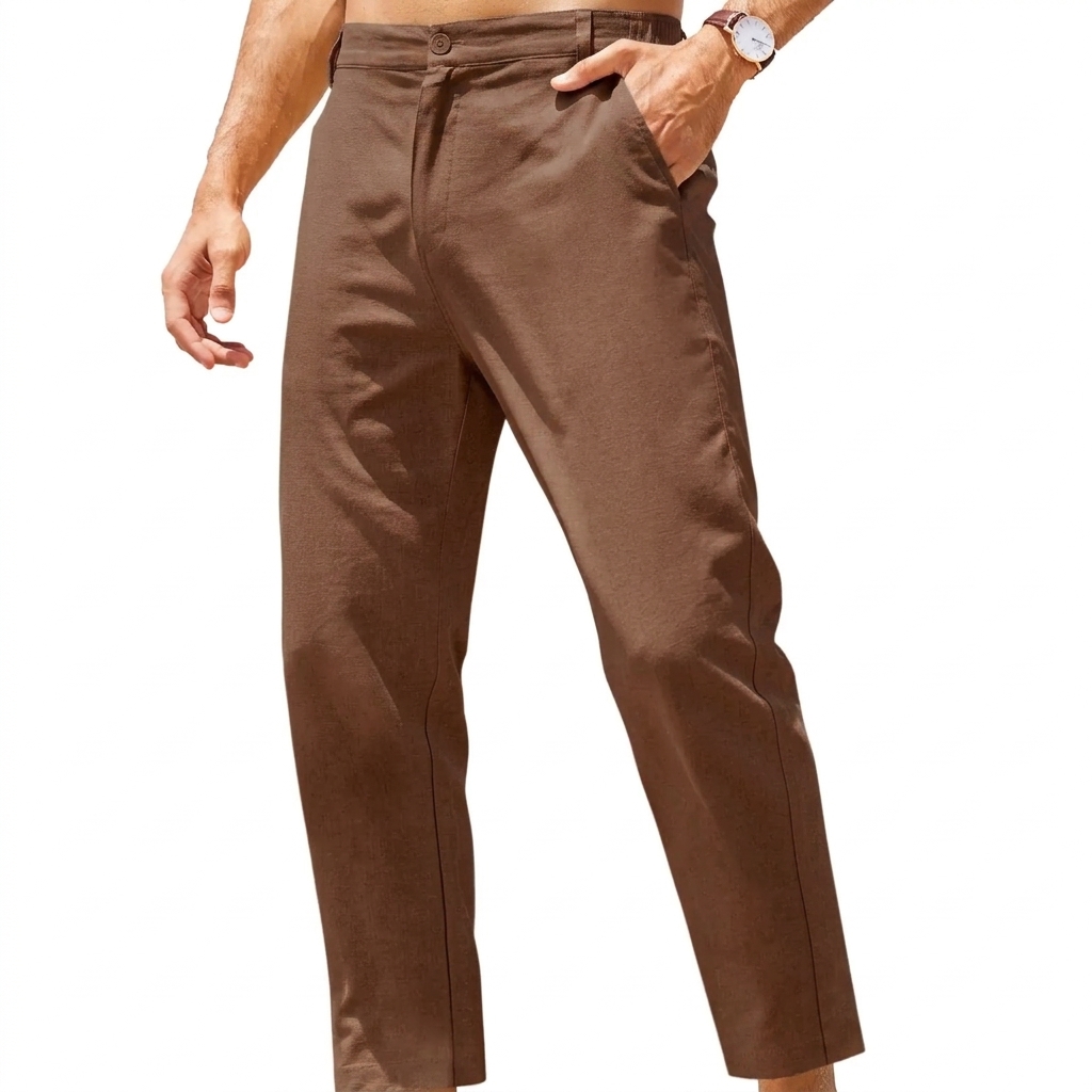 Men's Cotton Linen Casual Beach Pants