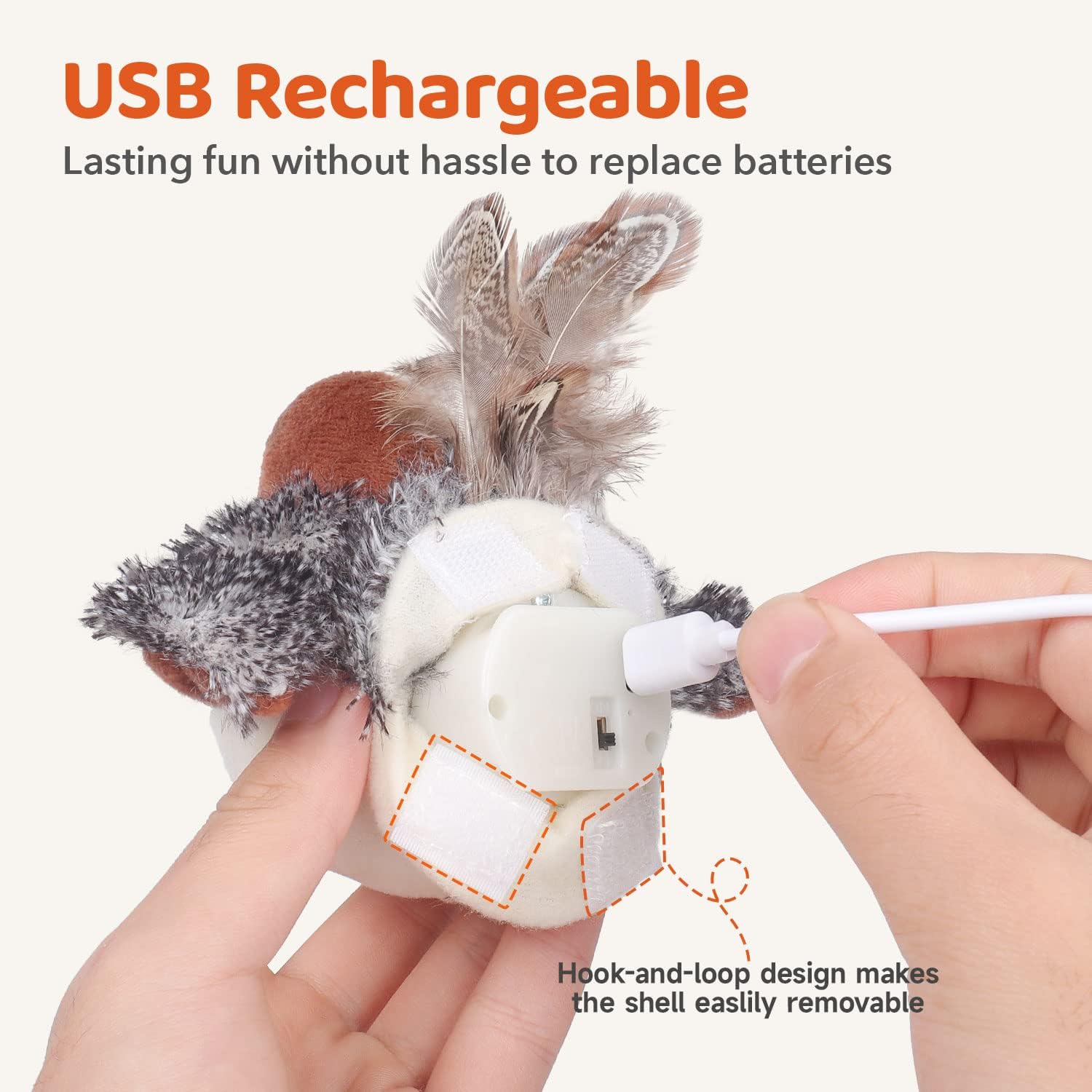 Cat Toys Interactive Electric Flapping Bird with Squeak