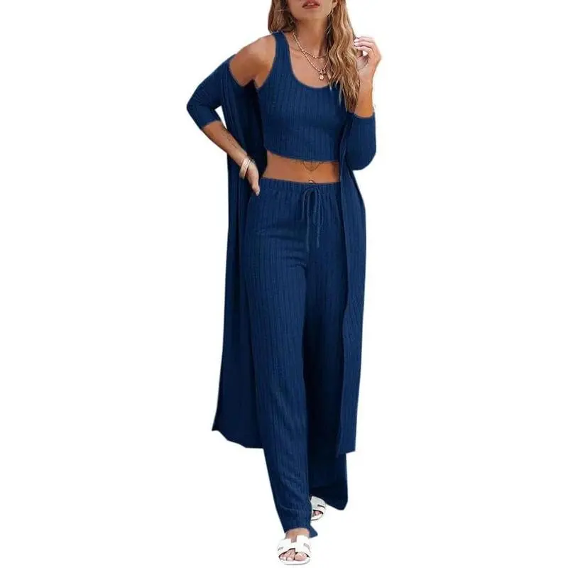 Women’s 3-Piece Loungewear Set with Cardigan