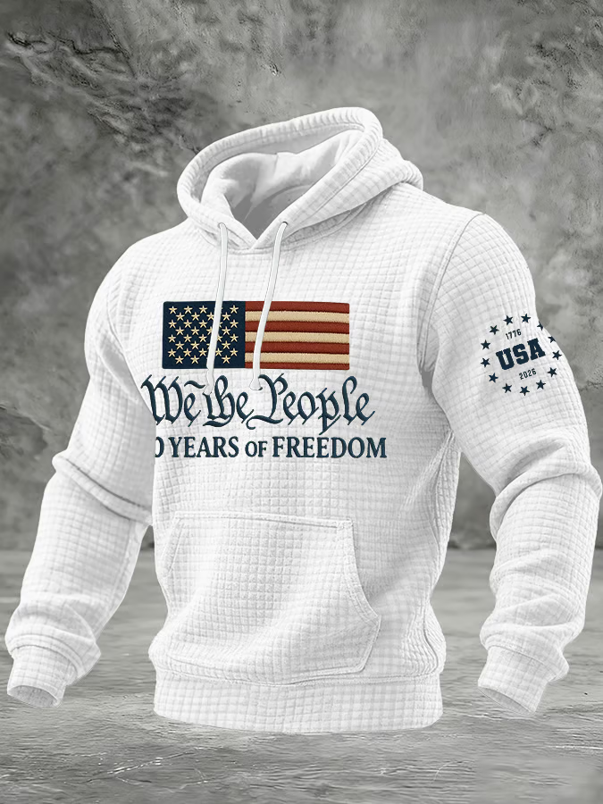 Men'S Casual Printed Checkered Hooded Sweatshirt