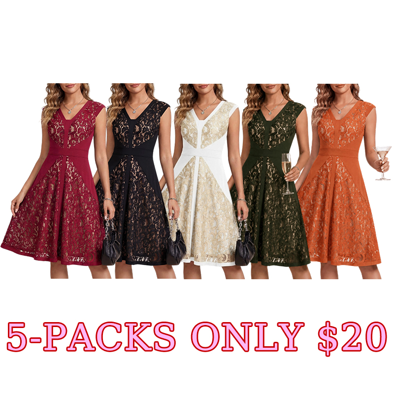 🌸 Elegant Floral Lace V-Neck Evening Gown