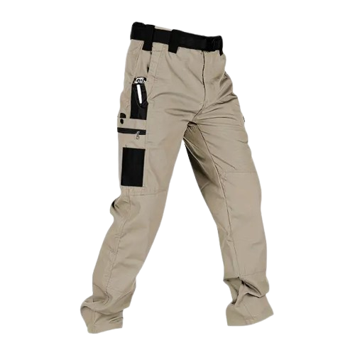 Men's solid color tactical work pants, multiple pockets - 6-pack