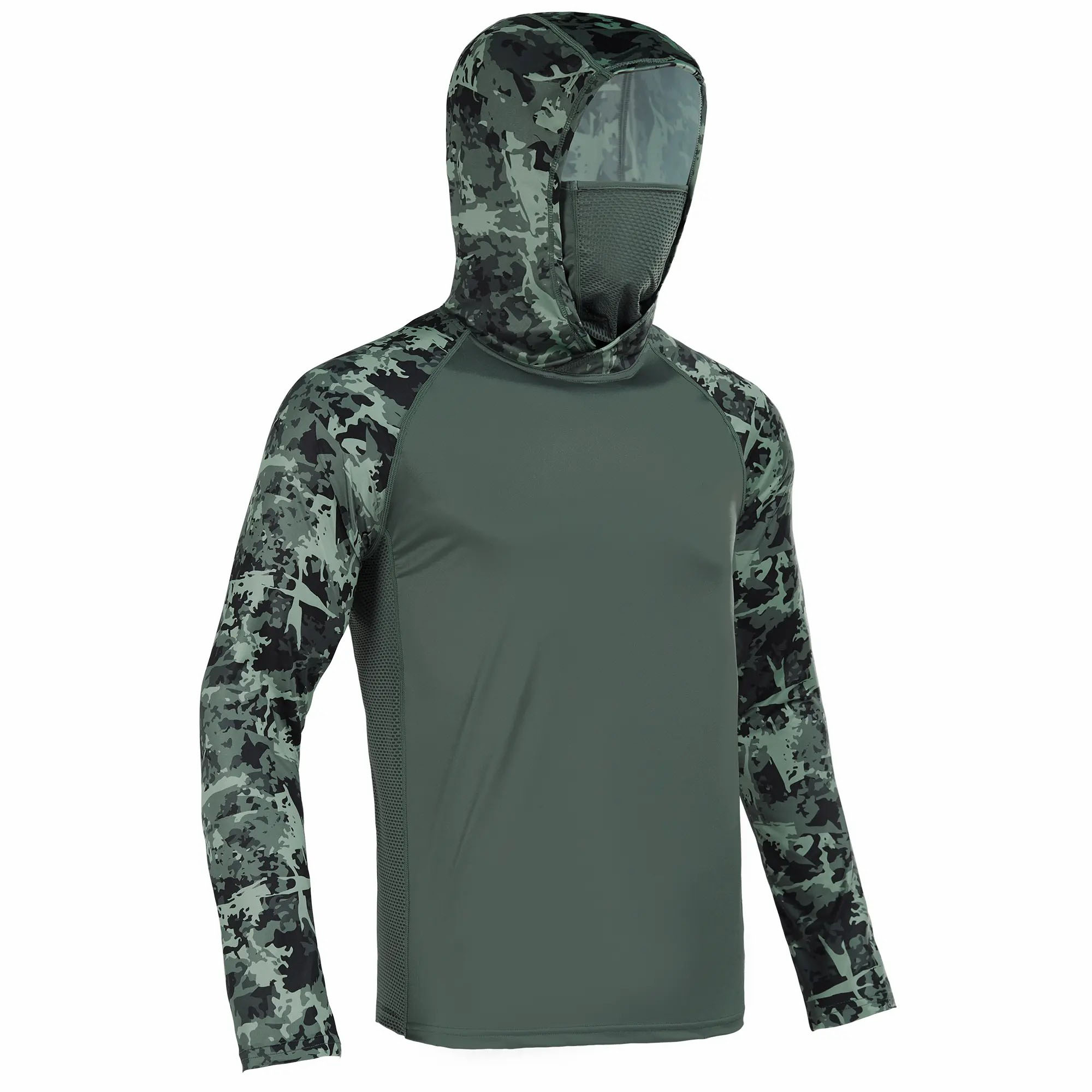 Men's UPF 50+ Sun Hoodie with Built-in Mask & Neck Gaiter – Lightweight Cooling Activewear