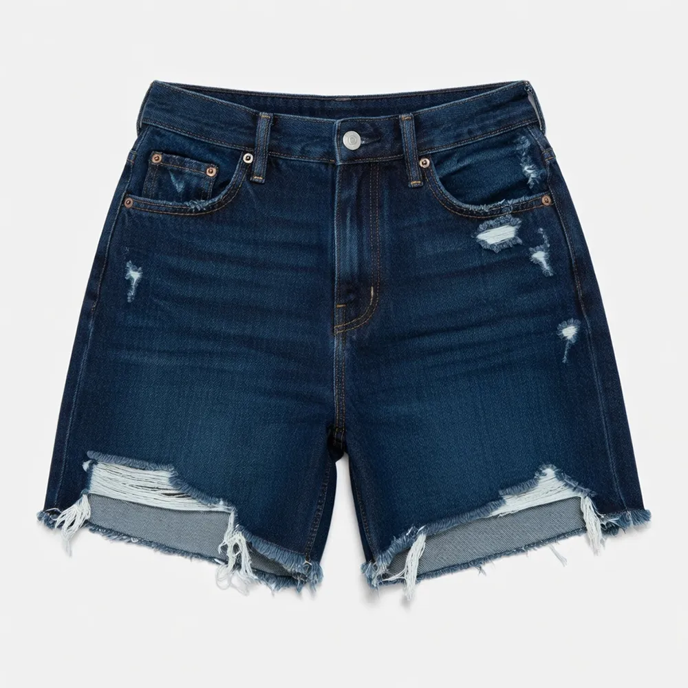 Women Ripped Denim Shorts