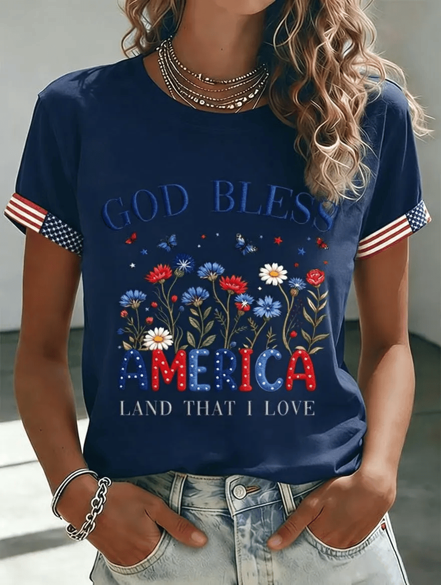 Women's 250Th Anniversary Independence Day  Print T-shirt