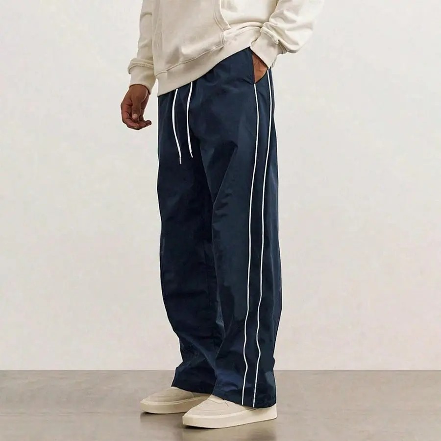 Men's 5-Pack Striped Straight Leg Pants – Casual Athletic Joggers for Spring, Summer & Fall