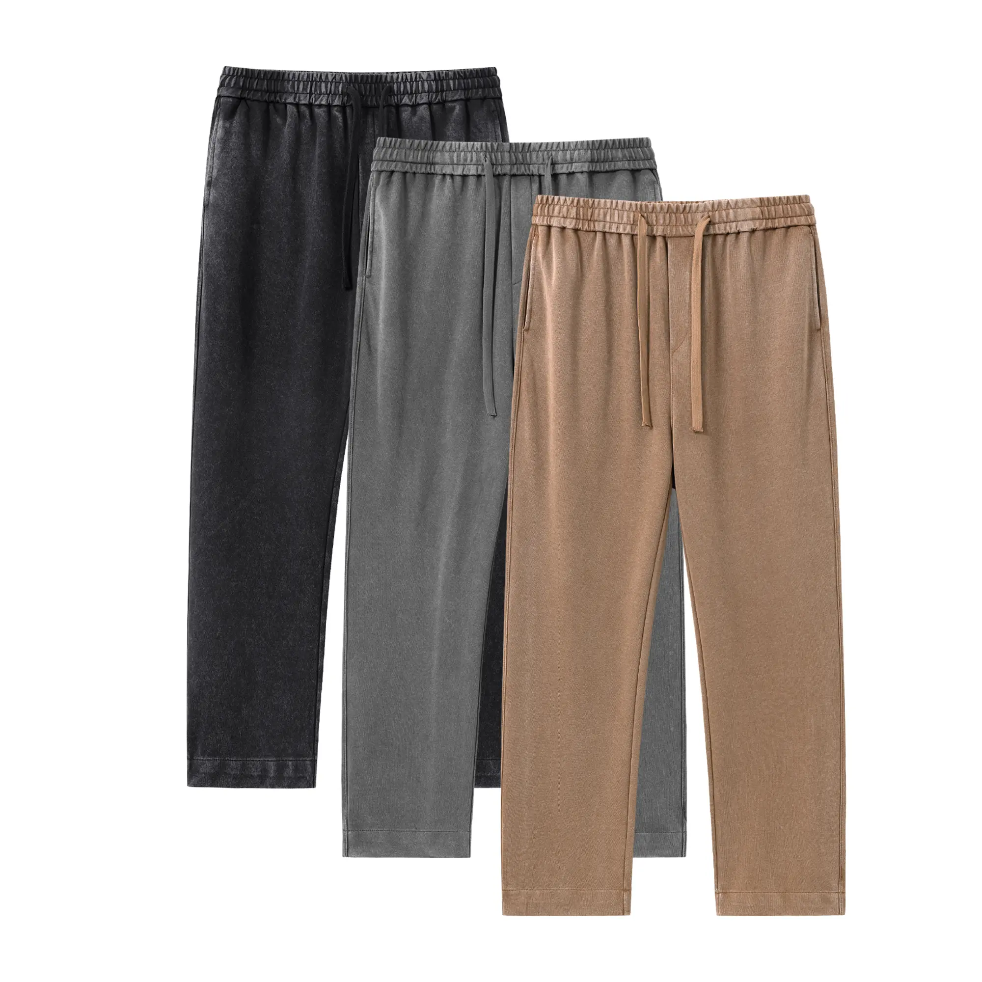 Unisex 4-Pack Acid Wash Cotton Sweatpants – Solid Color Athletic Casual All-Season Bottoms