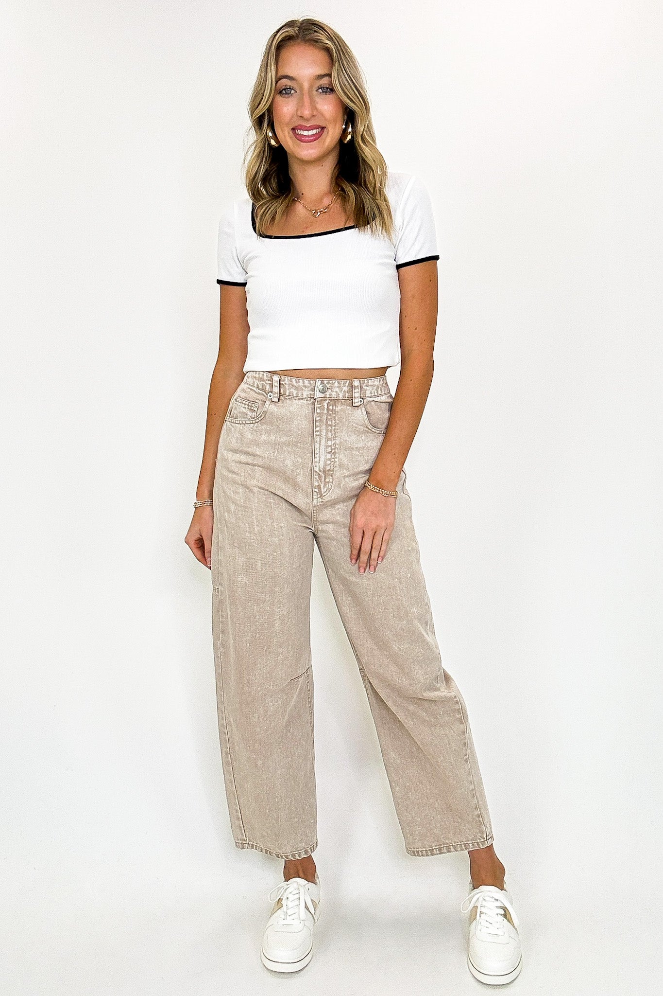 High Waist Solid Jeans