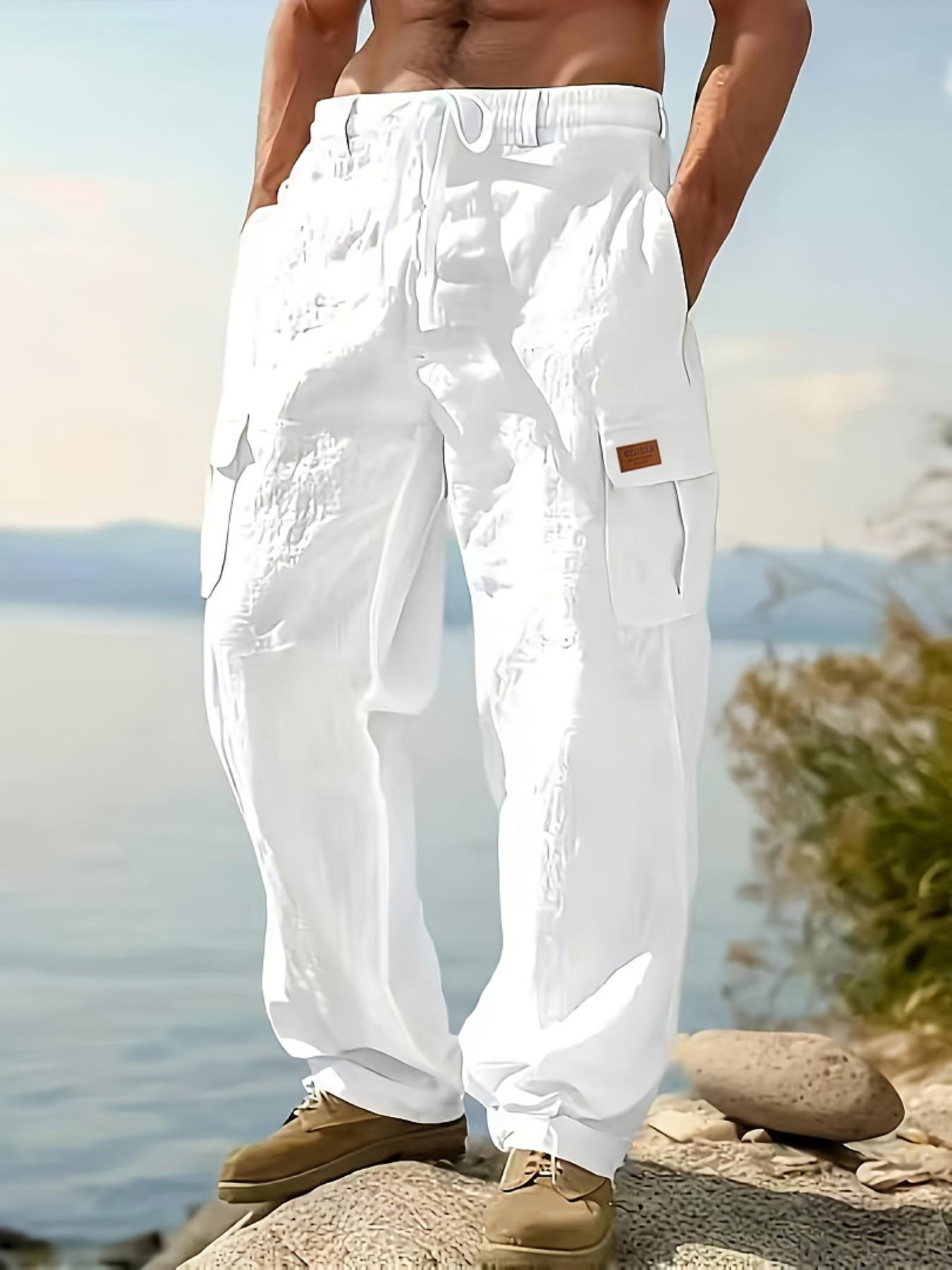 Men's Linen Cargo Trousers