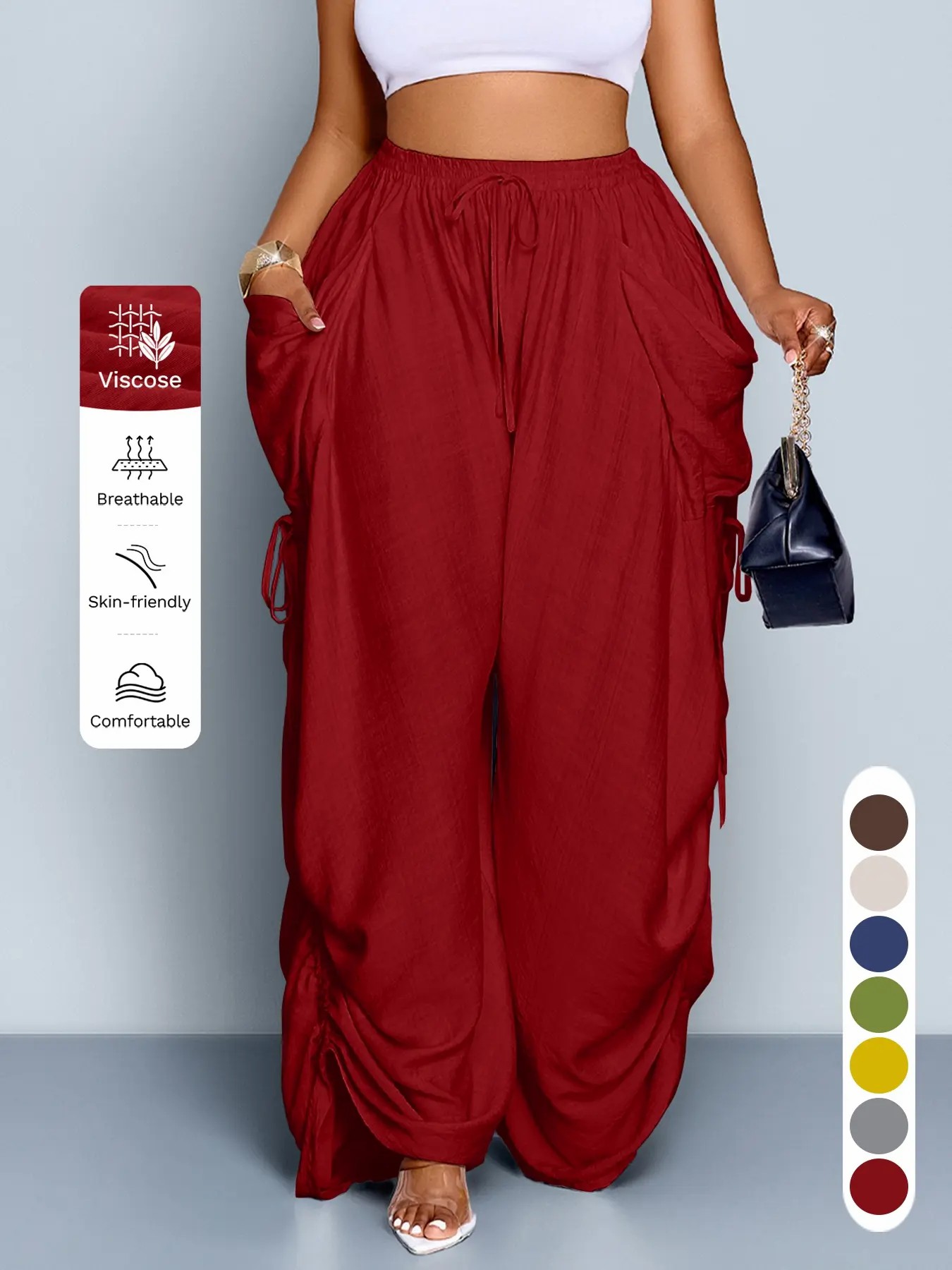 Women’s Casual Wide Leg Pants – Loose Fit All-Season Everyday Trousers