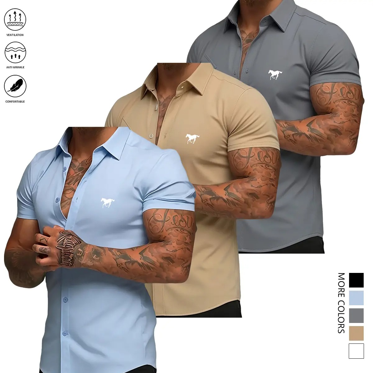 Men's Slim Fit Short Sleeve Shirt