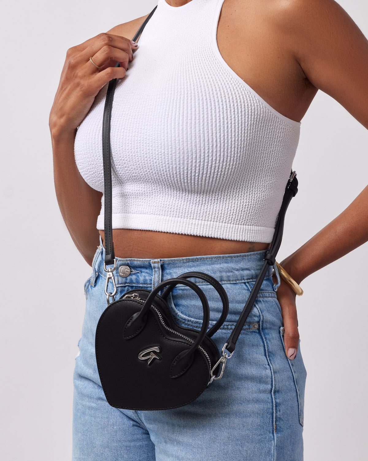 MINI HEART BAG - BLACK