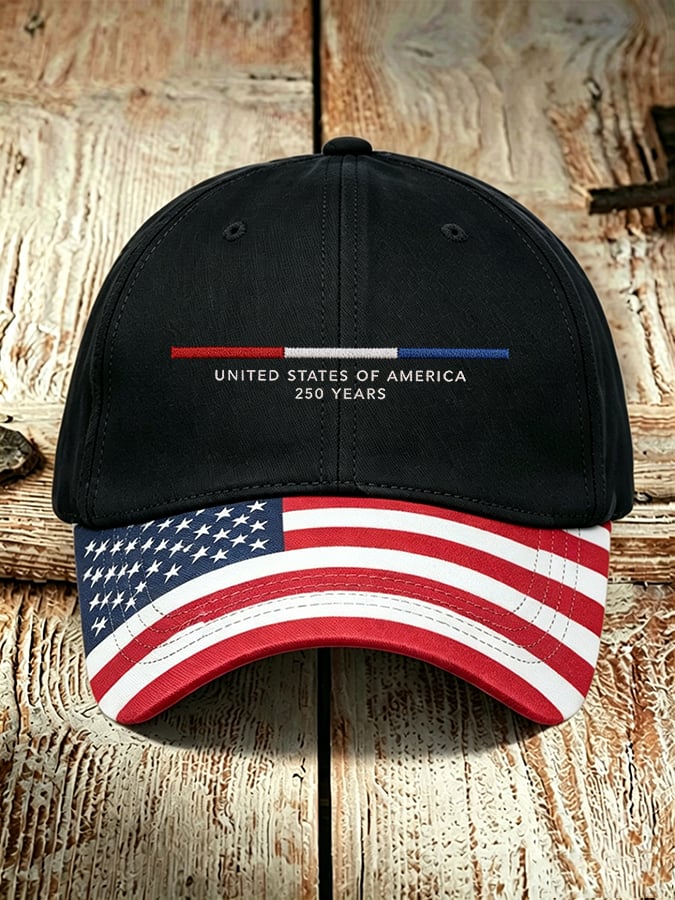 Men'S Independence Day American Flag Flower Guitar Print Baseball Cap