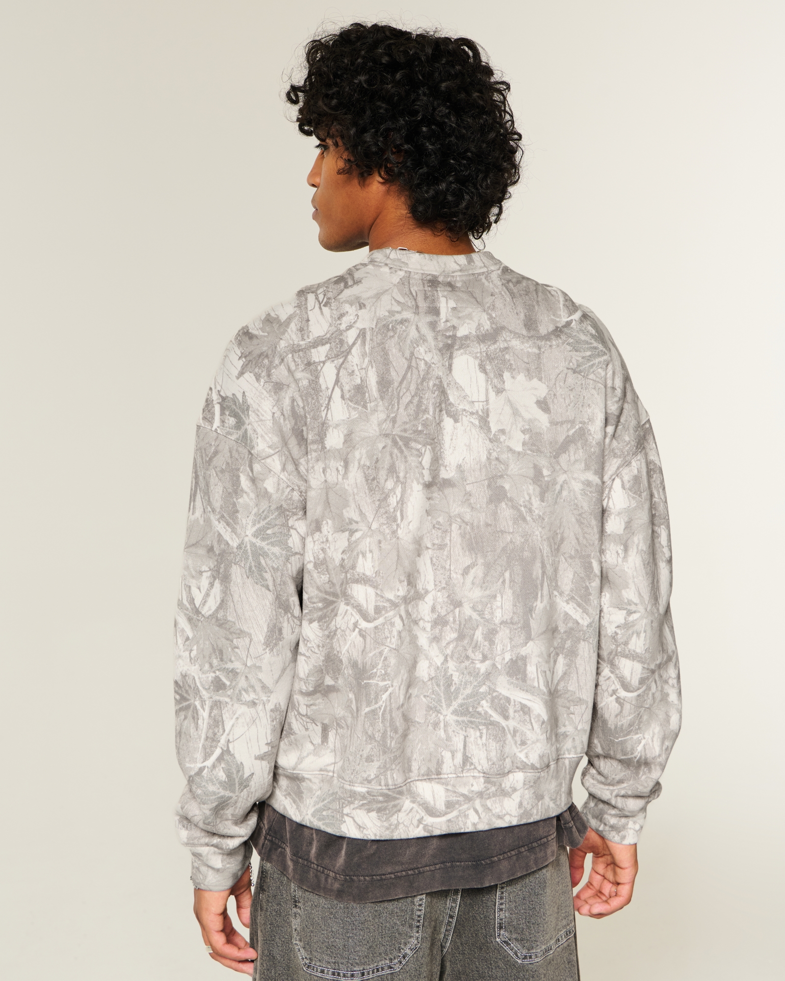 Boxy Camo Crew Sweatshirt
