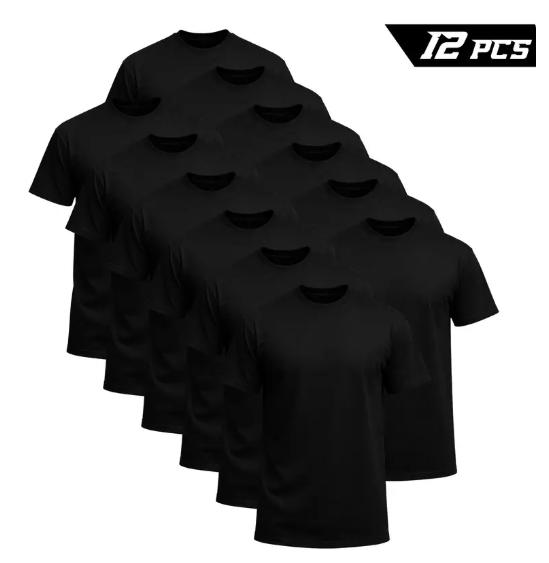 6-Pack: $18— Men's Solid-Color Crewneck T-Shirts, Comfortable Fit
