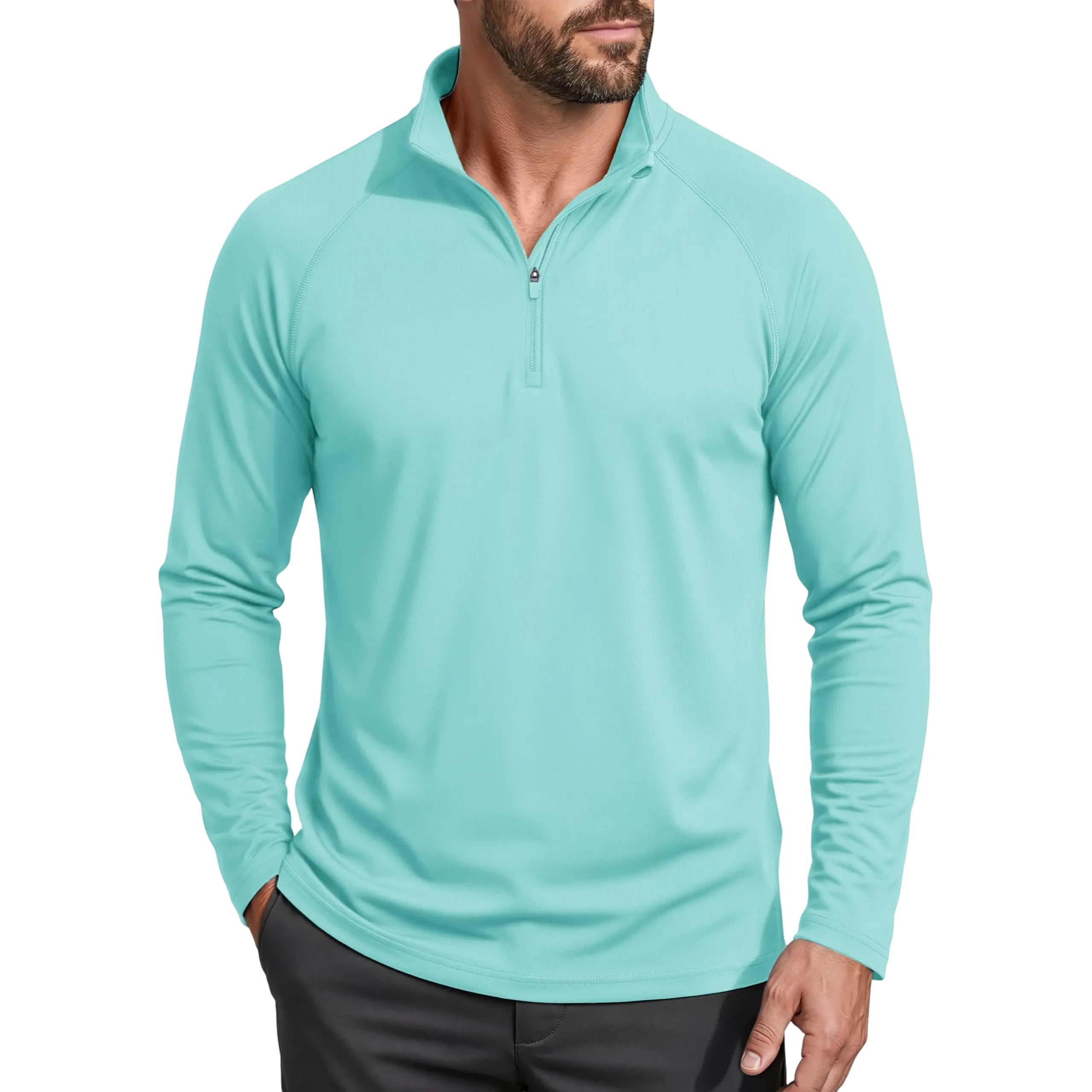 Men's 1/4 Zip Shirt UPF 50+ Quick Dry Lightweight Long Sleeve