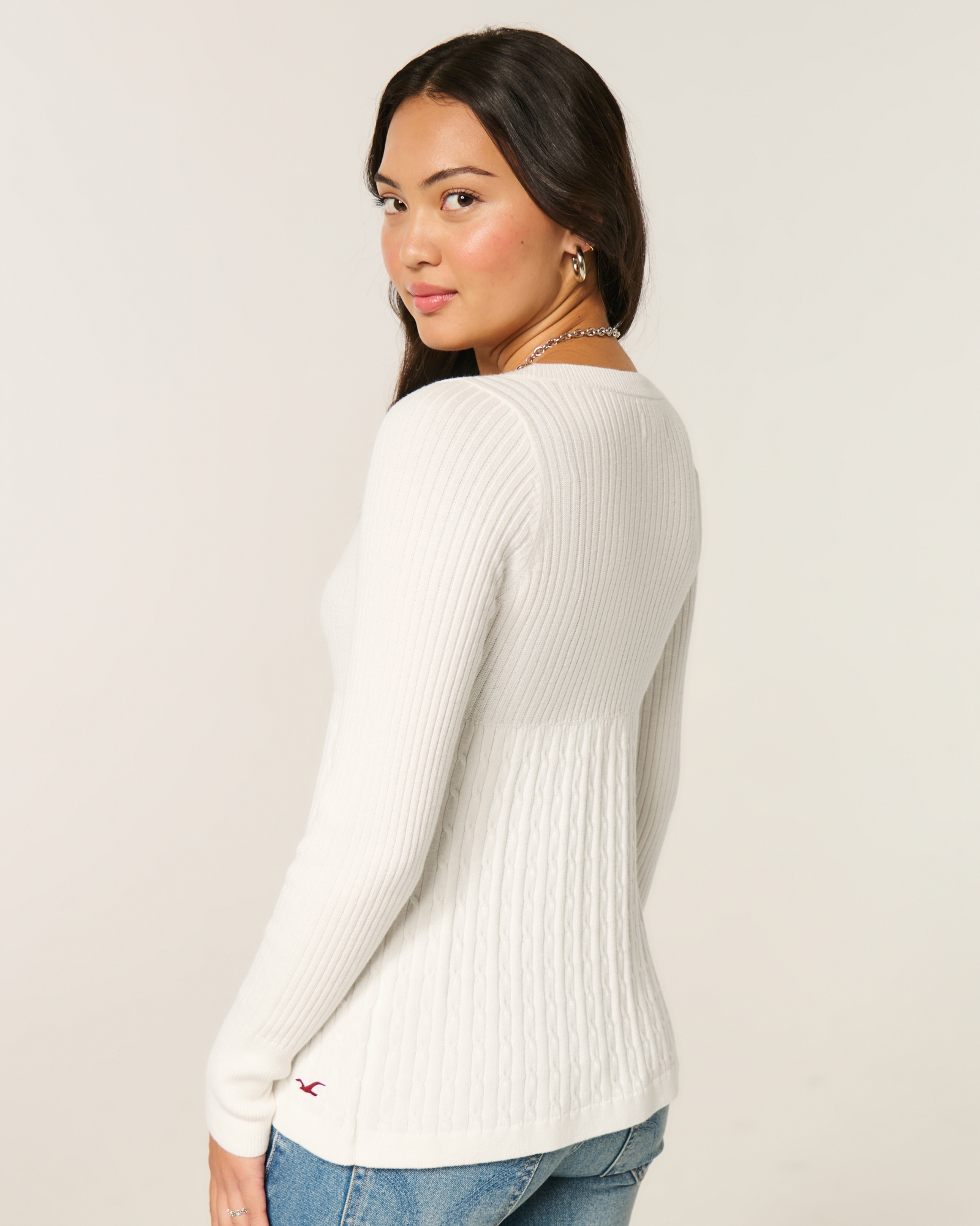 Long-Sleeve Flyaway Babydoll Cardigan