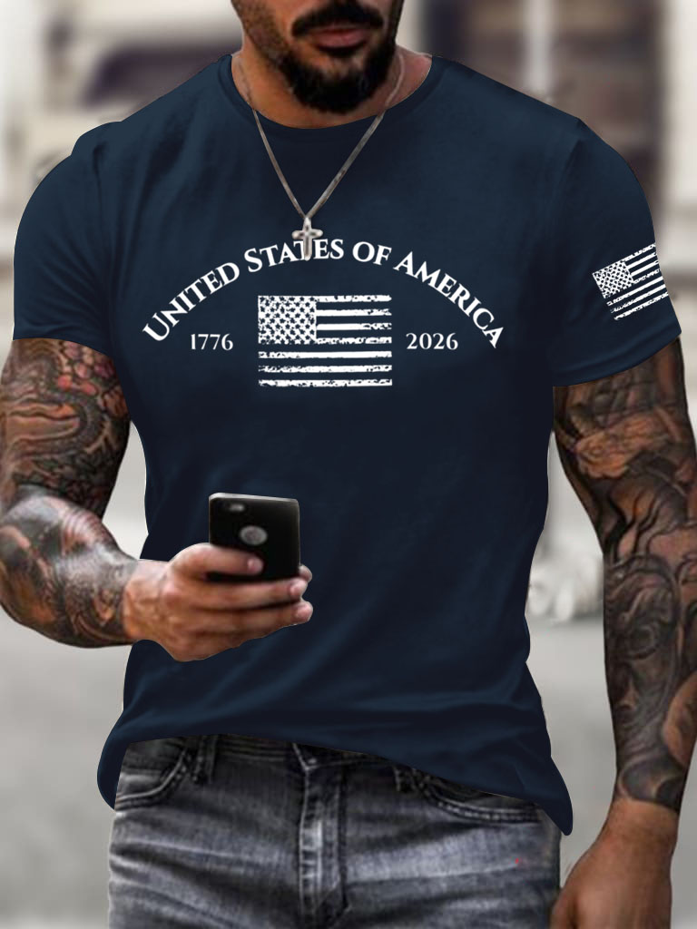 Men'S United States of America 1776-2026 American Flag T-Shirt