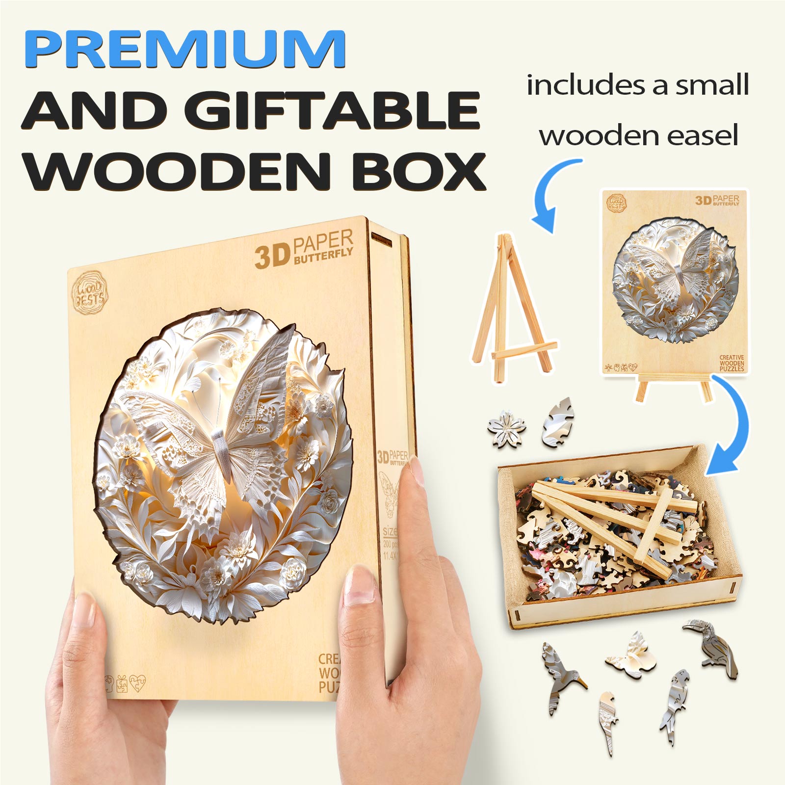 Paper Butterfly Wooden Jigsaw Puzzle