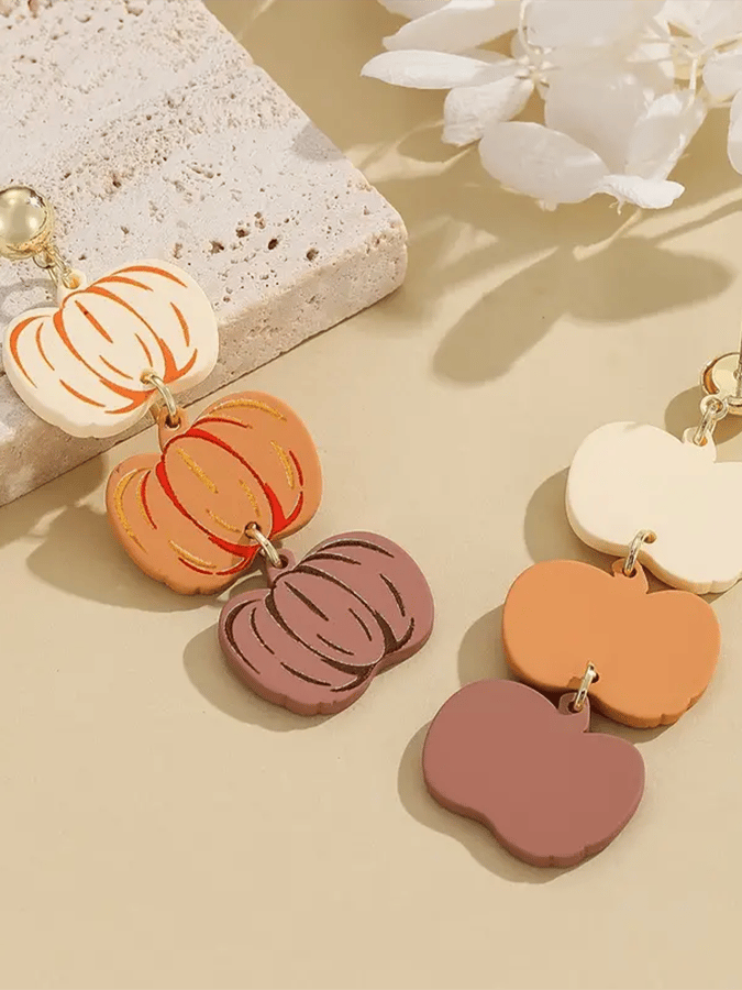 Halloween Pumpkin Element Earrings