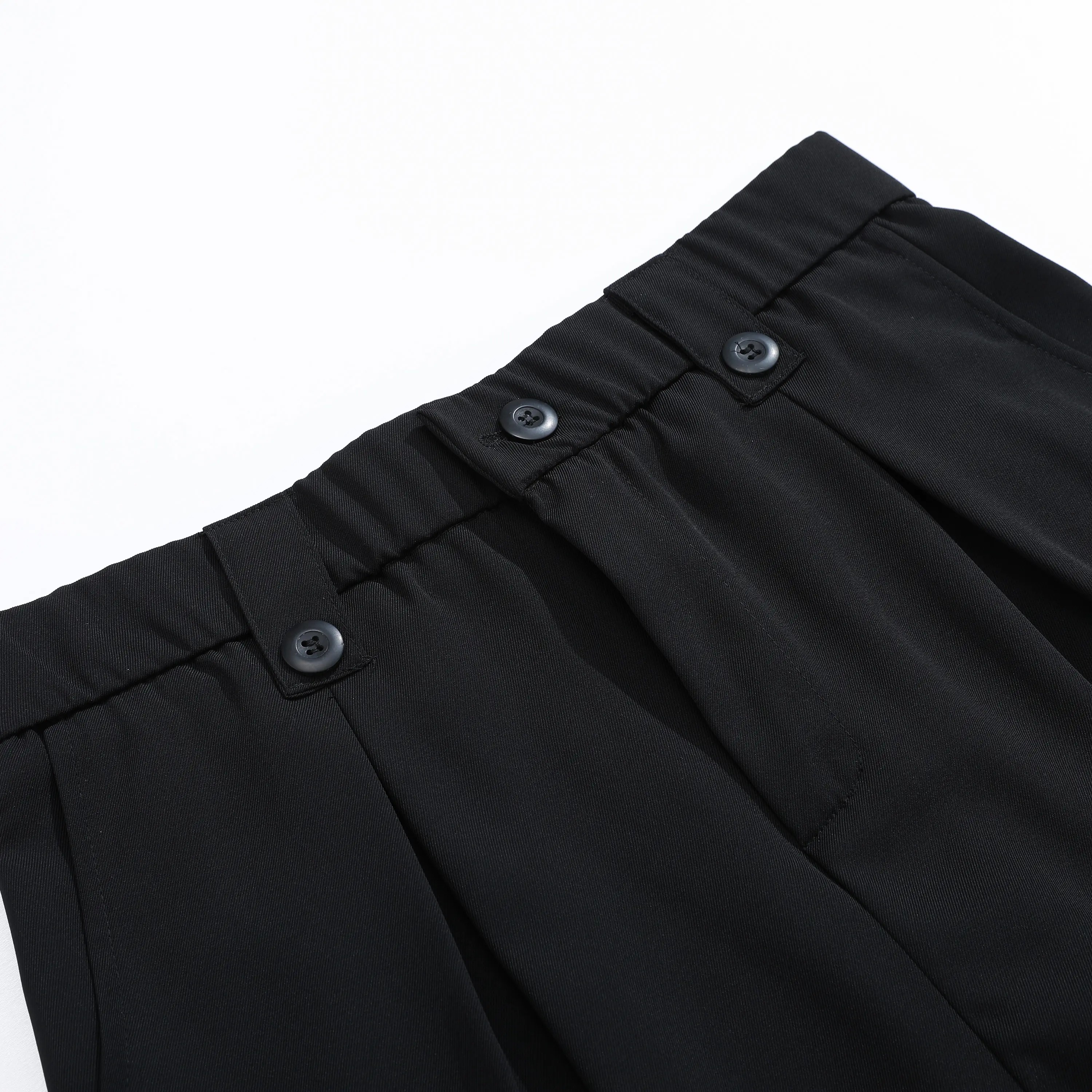 Men's High Waisted Pleated Dress Shorts – Black Suit Shorts for Casual & Formal Summer Wear