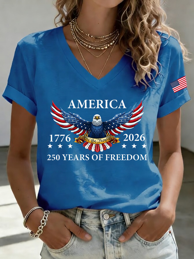 Women'S 250Th Anniversary Independence Day Printed T-Shirt