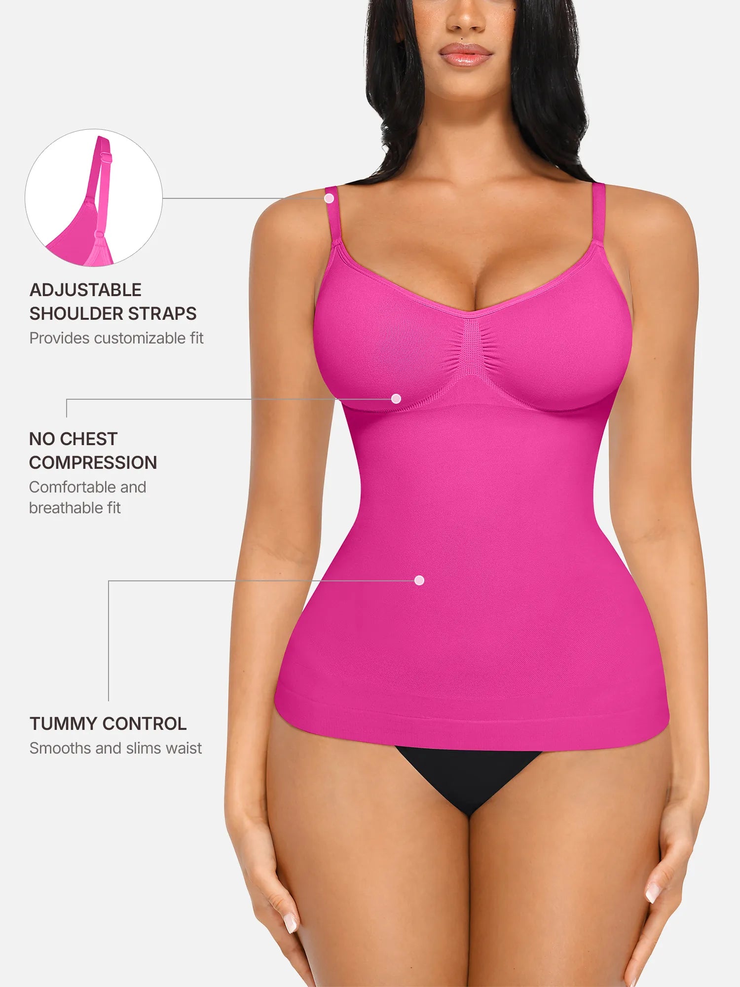 Feelingirl Bust Support Waist and Abdomen Control Shape Tank Top Vest