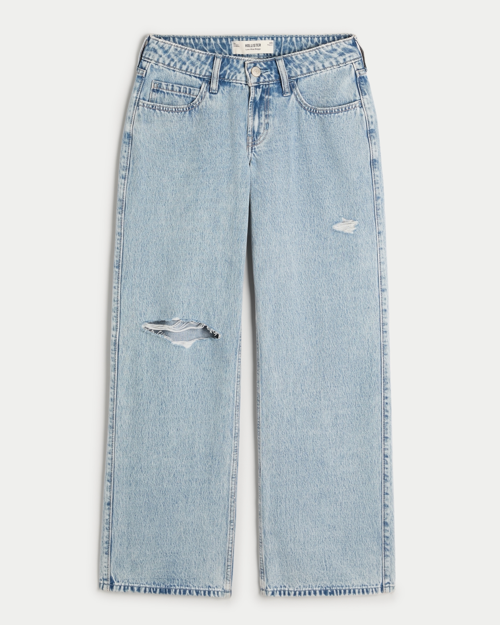 Low-Rise Dark Wash Baggy Jeans