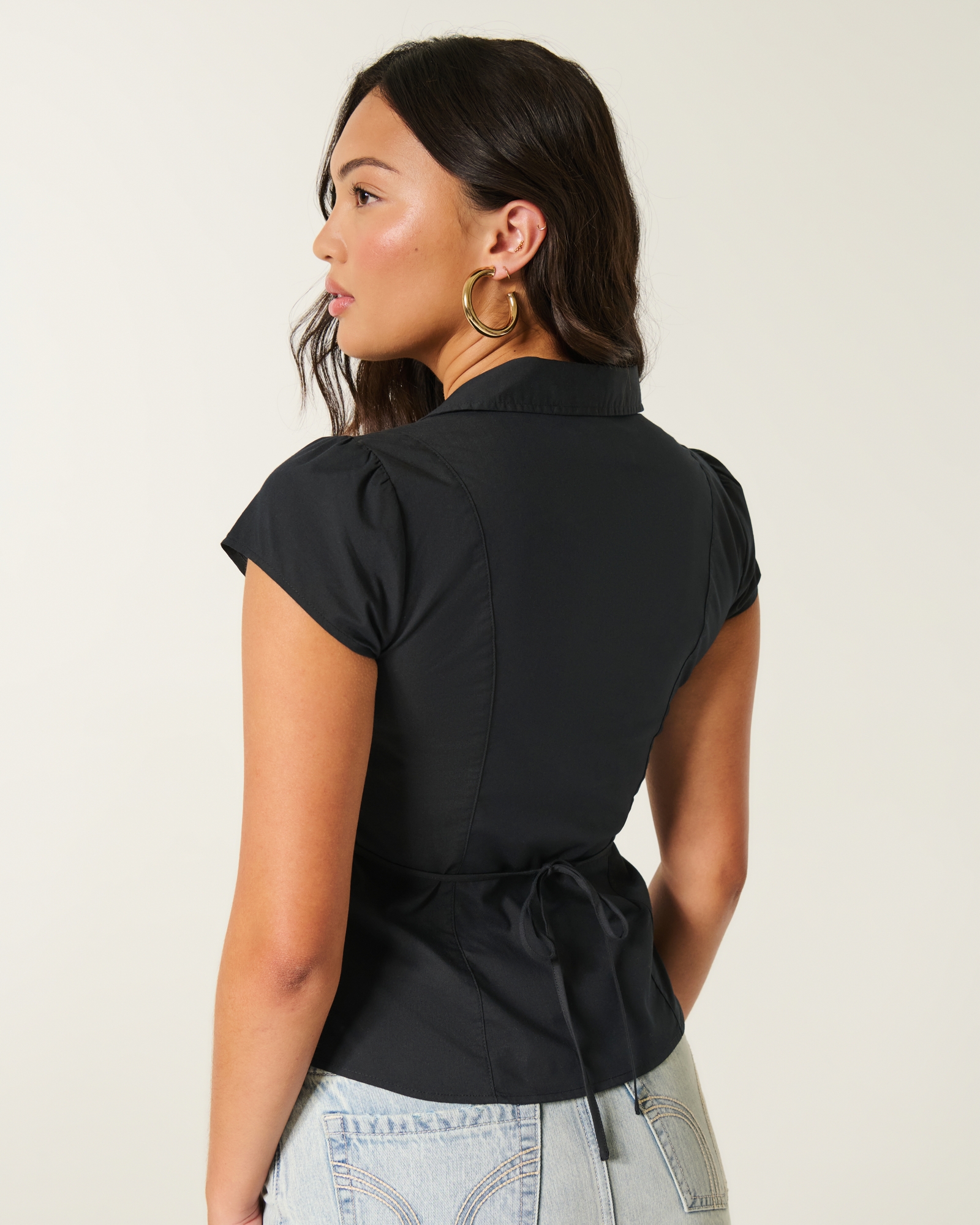 Short-Sleeve Ruched Shirt