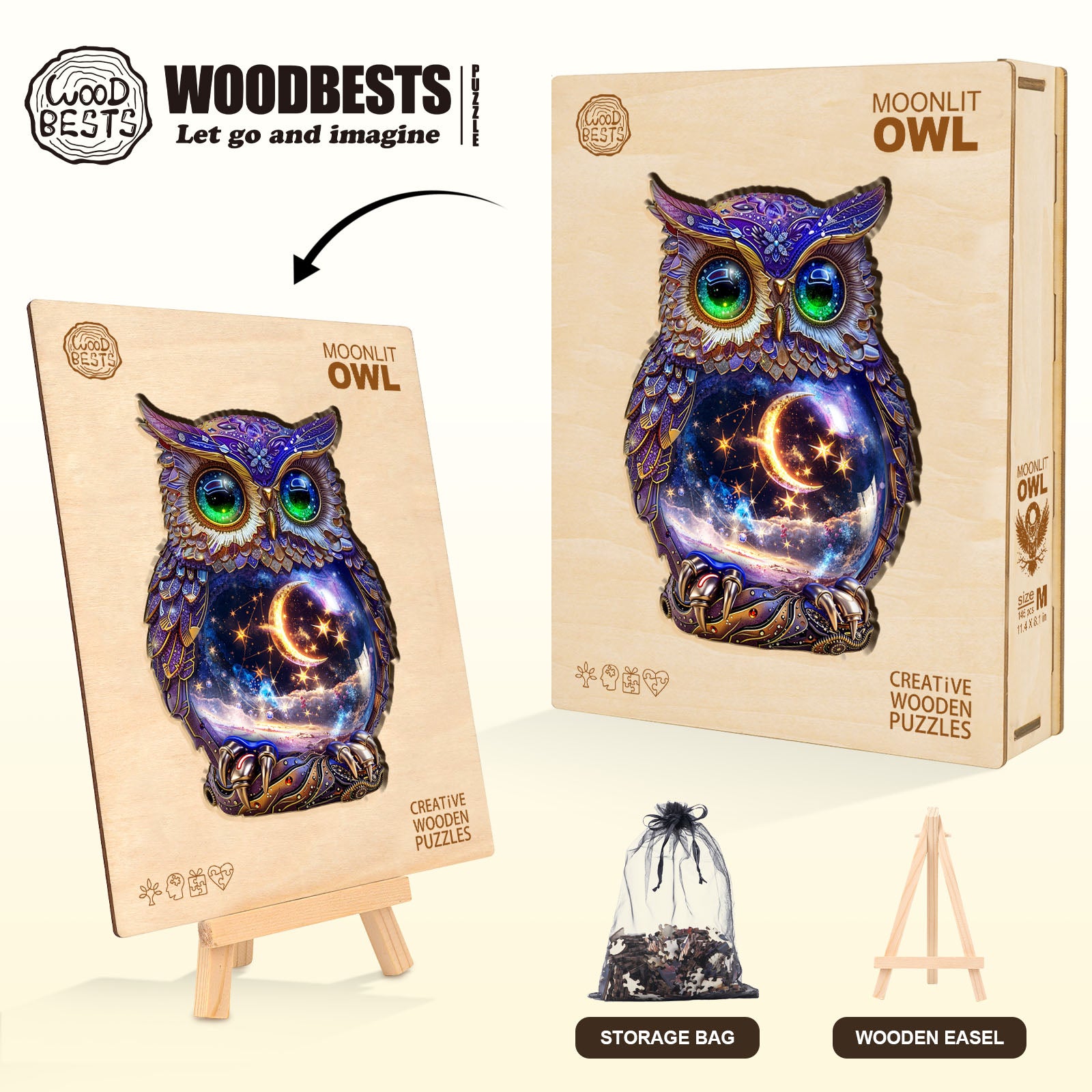 Moonlit Owl Wooden Jigsaw Puzzle