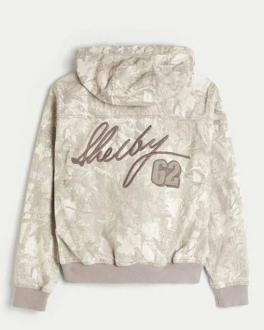 Natural Shelby Graphic Zip-up Hoodie Jacket