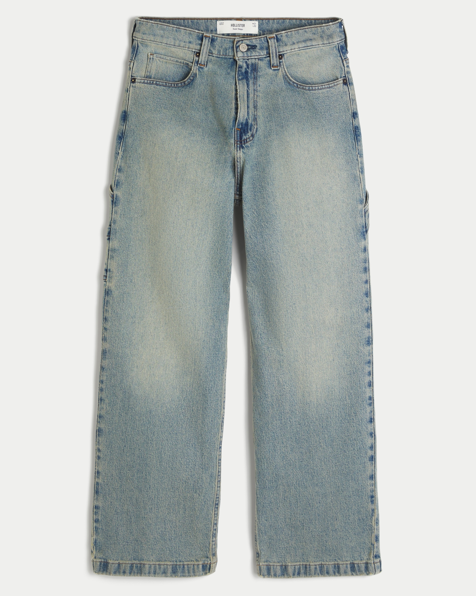 Dark Wash Logo Embroidery Super Baggy Jeans